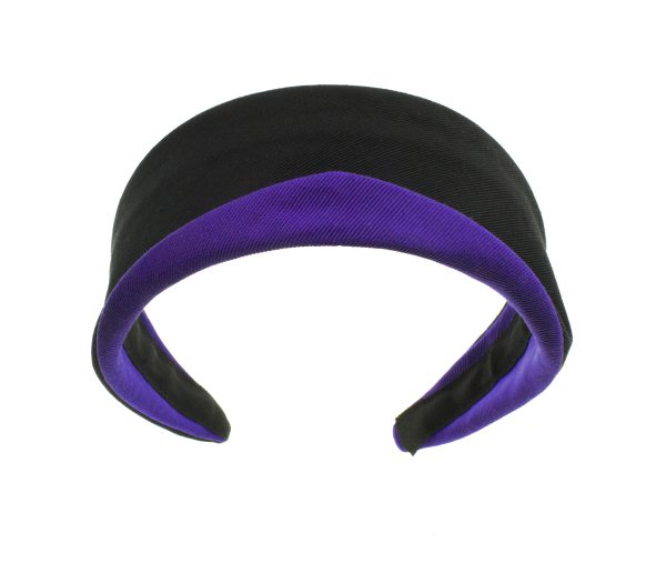 Black with Purple Grosgrain Princess Changeable Headband BE7