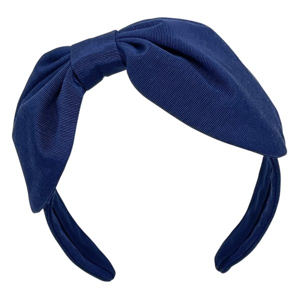 Navy Grosgrain Bow Headband BE80