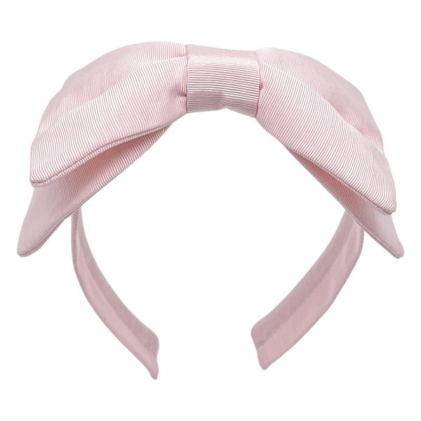 Pale Pink Grosgrain Double Bow Headband BE93