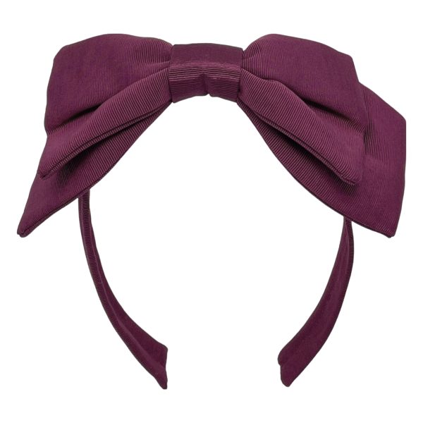 Wine Grosgrain Double Bow Headband BE93