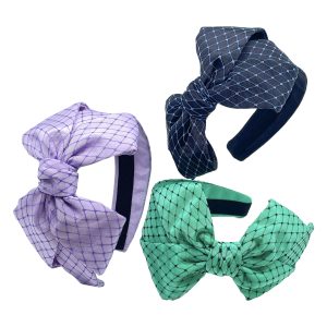 Grosgrain Covered Veiling Carolina Side Bow Headband BEV4