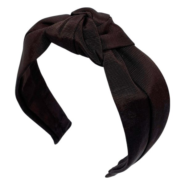 Brown Grosgrain Center Turban Headband BT10