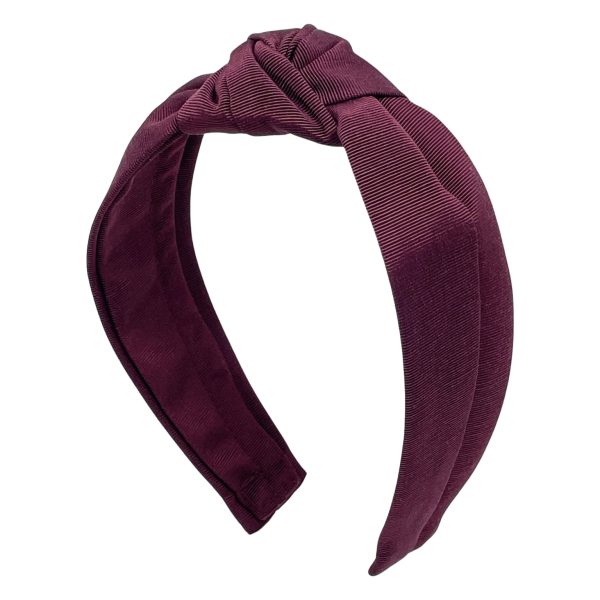 Burgundy Grosgrain Center Turban Headband BT10