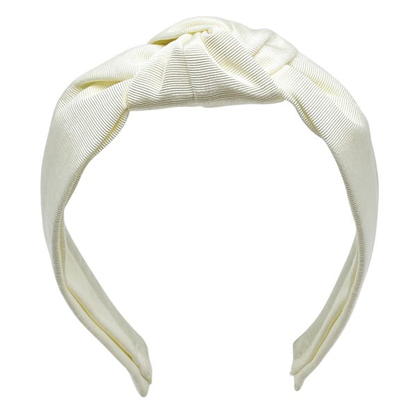 Ivory Grosgrain Center Turban Headband BT10