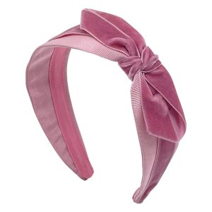 Woodrose Grosgrain with Velvet Side Bow Headband BV02-S