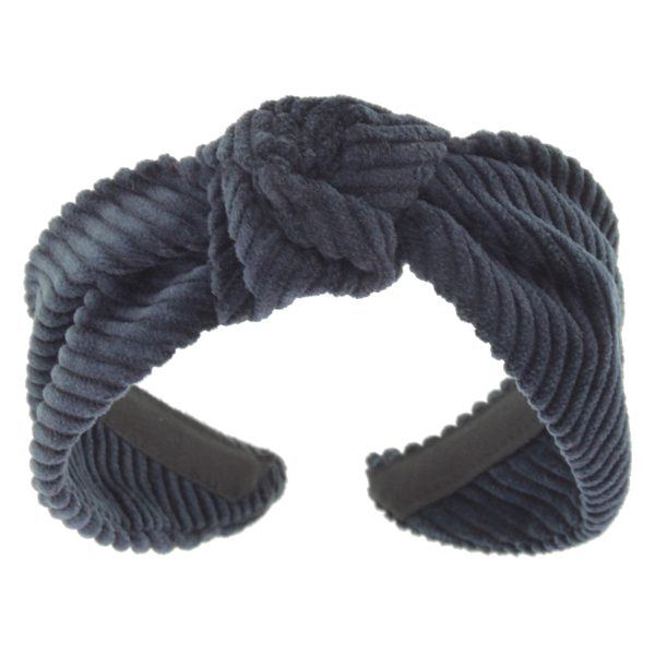 Navy Corduroy Center Turban Headband CD10