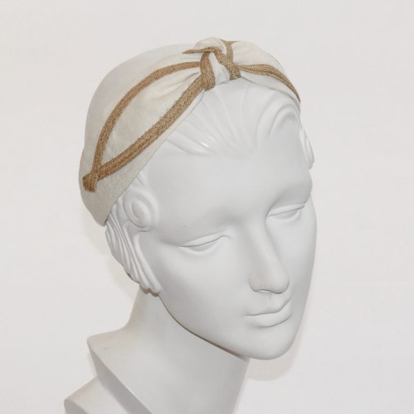 Wheat Straw & Ivory Linen Turban Headband CT6