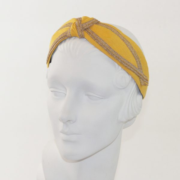 Wheat Straw & Marigold Linen Turban Headband CT6