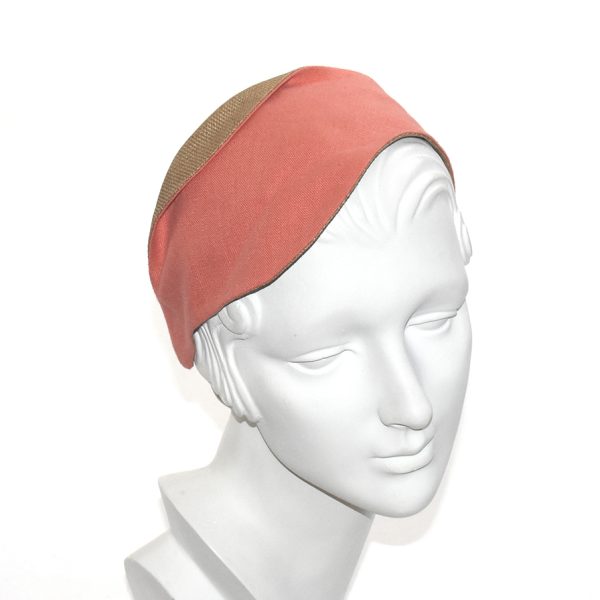 Wheat Italian Raffia & Coral Linen Matisse Headband IL05