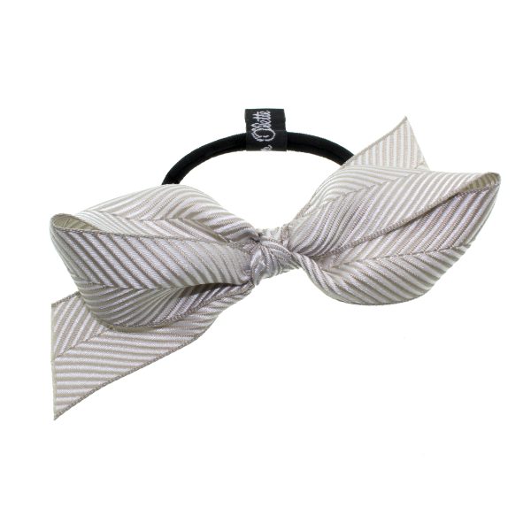 Natural Fishbone Ribbon Bow Hair Tie PY375