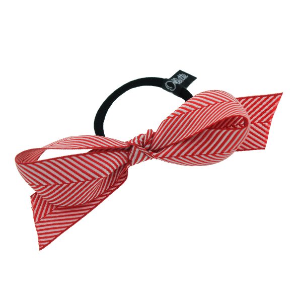 Red Fishbone Ribbon Bow Hair Tie PY575