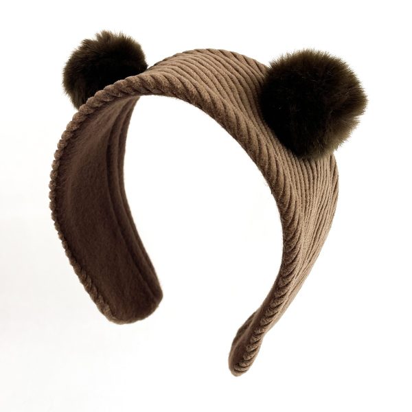 Tabac Corduroy with Faux Fur Ears Earmuffs CD24