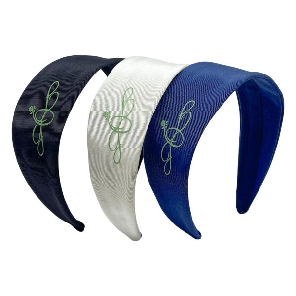 Green Infinity JO Stamp on Grosgrain Basic Wide Headband BE110