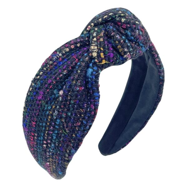 Raw Silk Tweed Blair Center Turban Headband