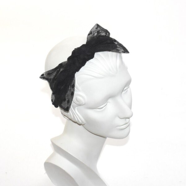 Dotted Tully Bow Headband - Image 5