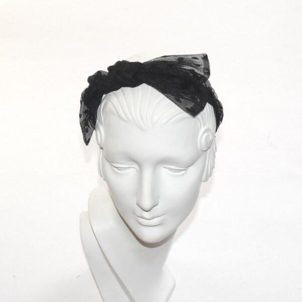 Dotted Tully Bow Headband - Image 7