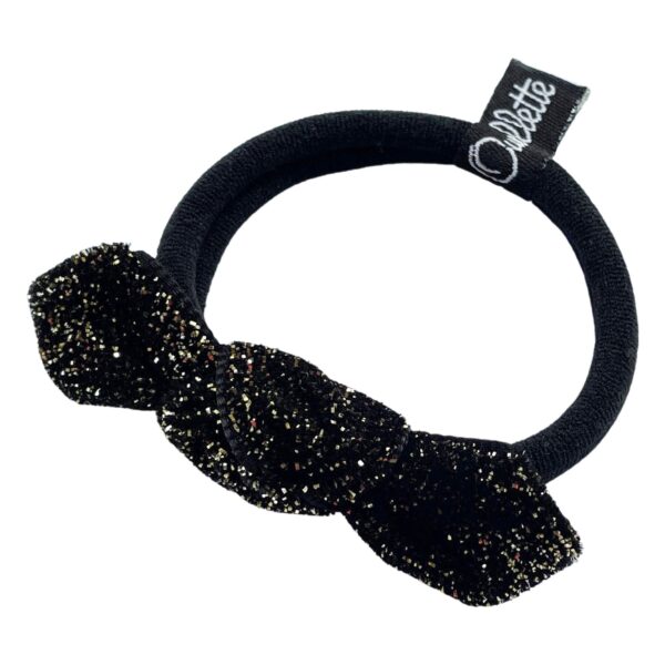 Velvet Sparkle Bow  Hair Tie - Image 4