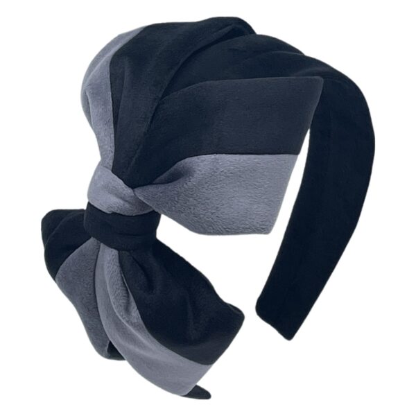 Two Tone Ultra Suede Carolina Bow Headband - Image 3