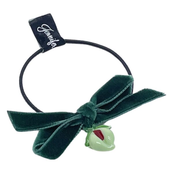 Velvet Bow With Vintage Veggie Hair Elastic & Bracelet