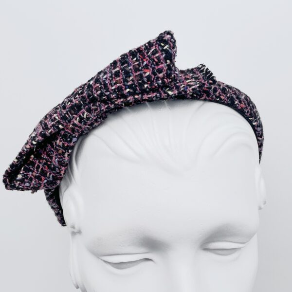 Tweedy Wool Bow Headband - Image 3