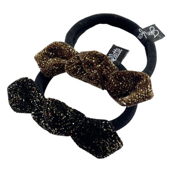 Velvet Sparkle Bow  Hair Tie - Image 5