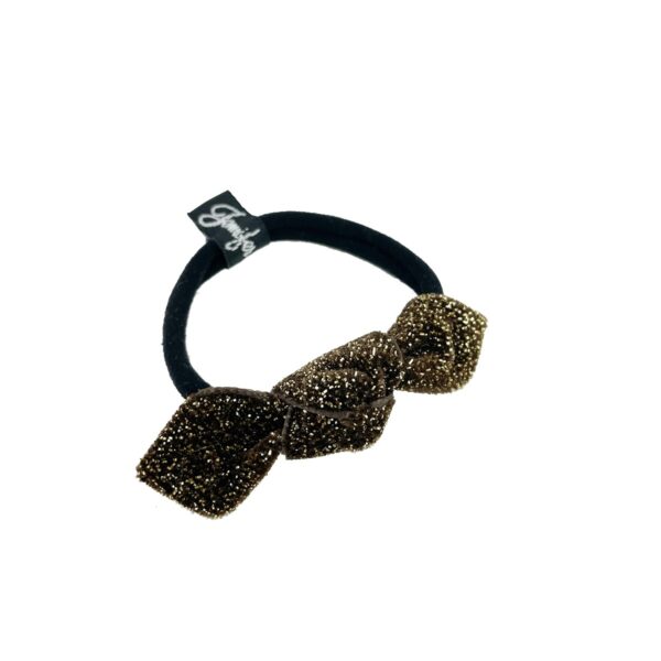 Velvet Sparkle Bow  Hair Tie - Image 3