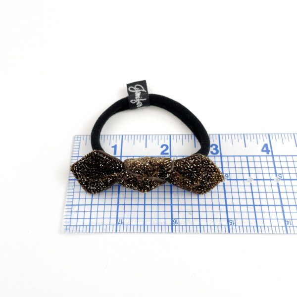 Velvet Sparkle Bow  Hair Tie - Image 2