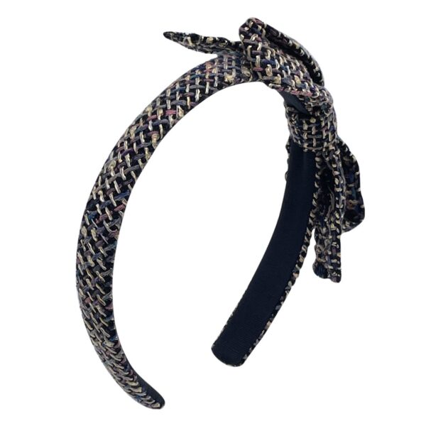 Silk Tweed Akiko Bow Headband - Image 2