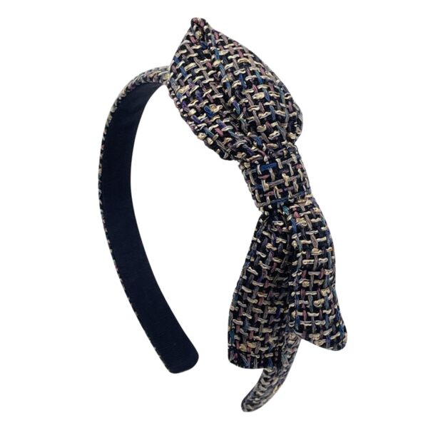 Silk Tweed Akiko Bow Headband - Image 3