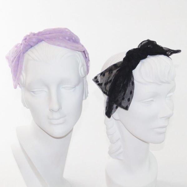 Dotted Tully Bow Headband - Image 11