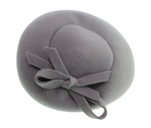 Light Grey Velour Felt Beret Headpiece on Headband WH80