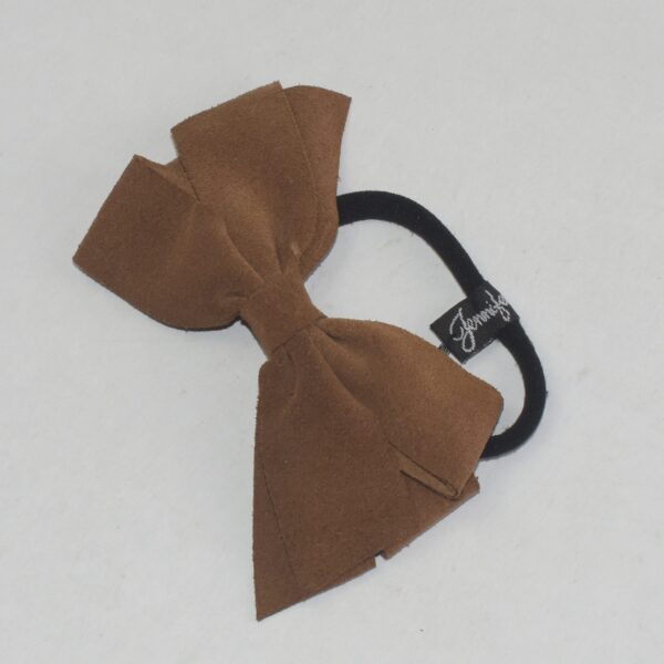 Suede Double Decker Bow Hair Tie - Image 2