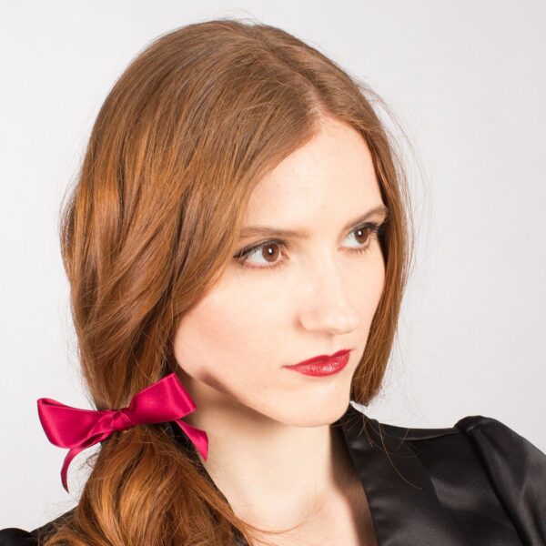 Satin Bow Ponytail Holder - Image 4