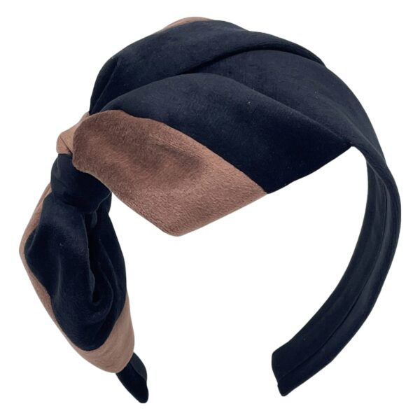 Two Tone Ultra Suede Carolina Bow Headband - Image 7