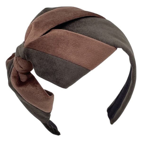 Two Tone Ultra Suede Carolina Bow Headband - Image 2