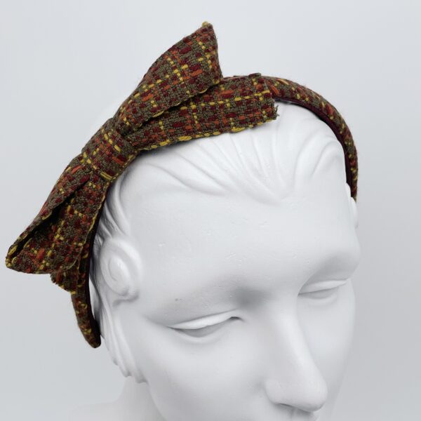 Tweedy Wool Bow Headband - Image 4