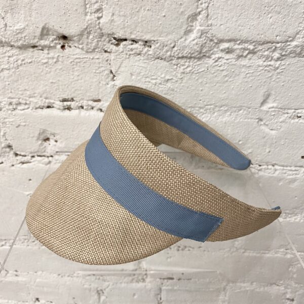 Raffia Visor with Contrast Grosgrain Band - Image 2