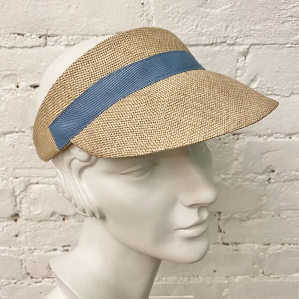 Raffia Visor with Contrast Grosgrain Band - Image 7