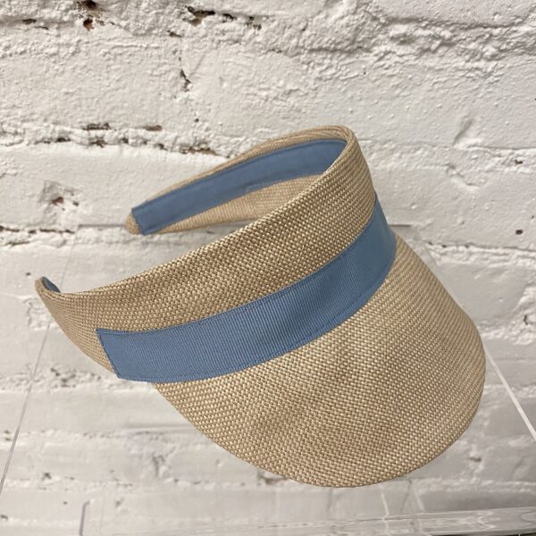 Raffia Visor with Contrast Grosgrain Band - Image 8