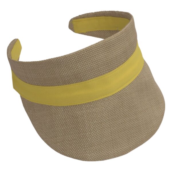 Raffia Visor with Contrast Grosgrain Band - Image 5