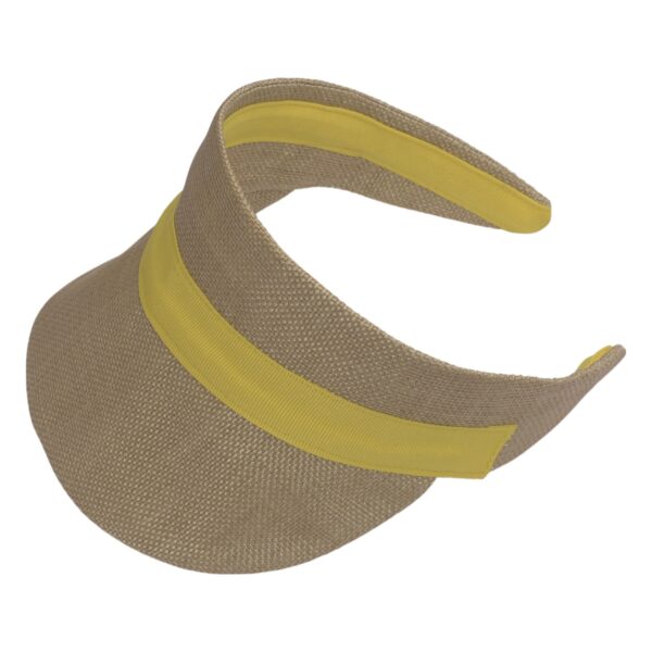 Raffia Visor with Contrast Grosgrain Band - Image 6