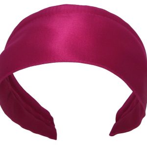 Fuchsia Extra Wide Basic Satin Headband with Adjustable Fit ST1X