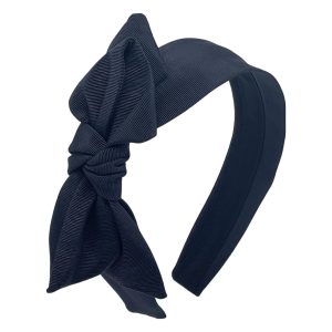 Black Grosgrain Side Bow Headband BE47