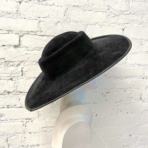 black dior esque wide brim hat HT841