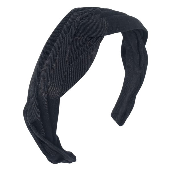 Black Grosgrain Twist Turban Headband BE61