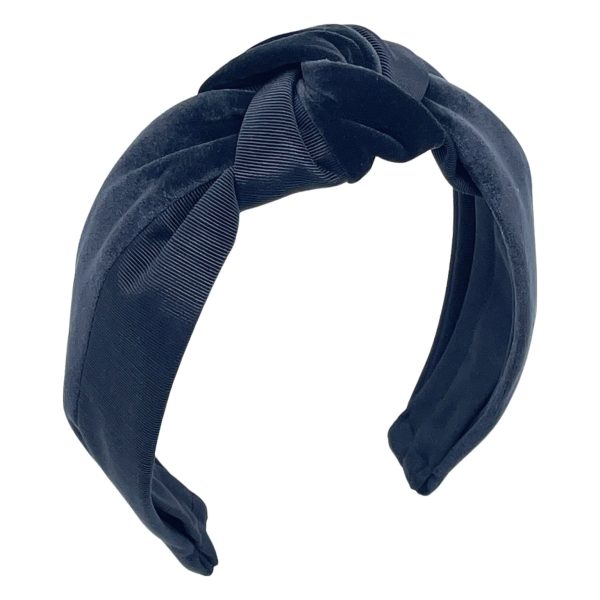 Black Velvet and Grosgrain Turban Headband BV05