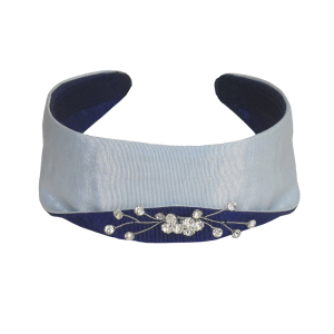 Pale Blue with Navy Rhinestone Princess Headband BS01