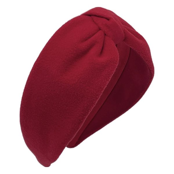 Red Fleece Center Turban Headband FEL12