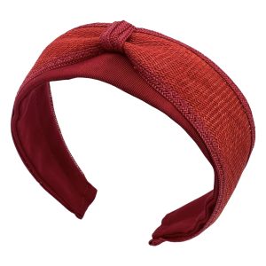 Red Grosgrain headband with straw trimmed BE88