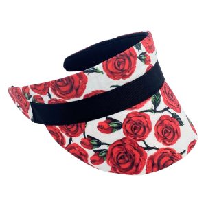 Red Roses Print Summer Visor CP63